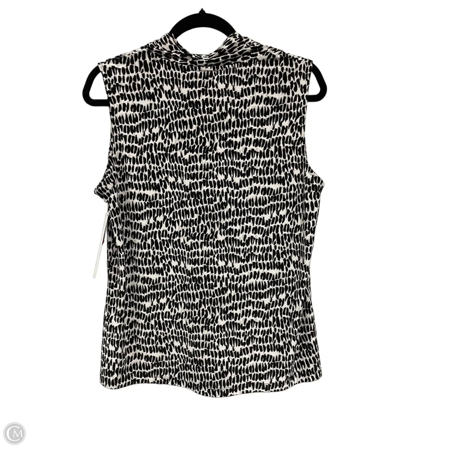 Top Sleeveless By Anne Klein In Black & White, Size: L