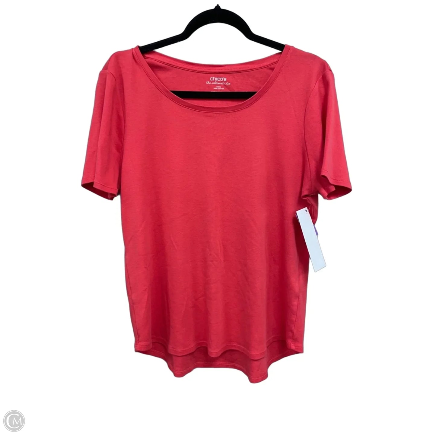 Top Short Sleeve By Chicos In Orange, Size: L