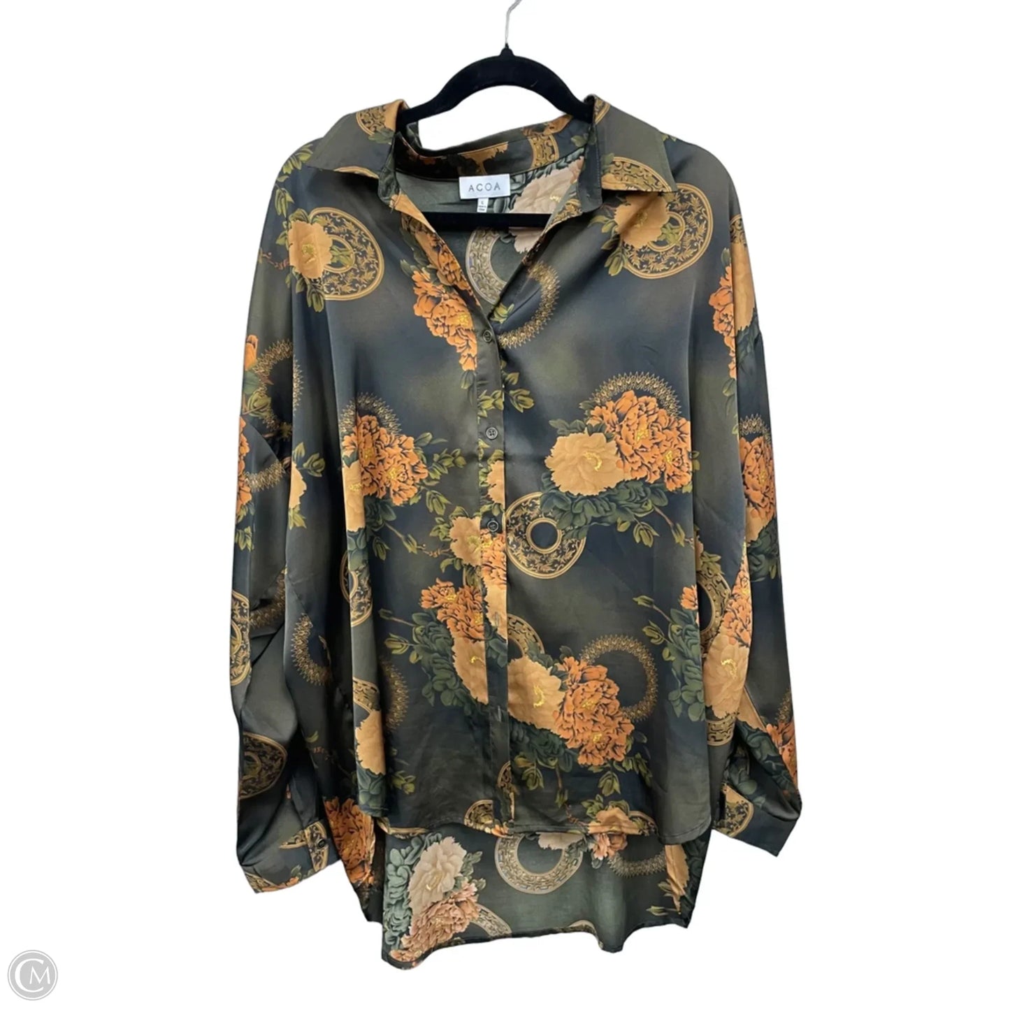 Top Long Sleeve By Clothes Mentor In Green, Size: L
