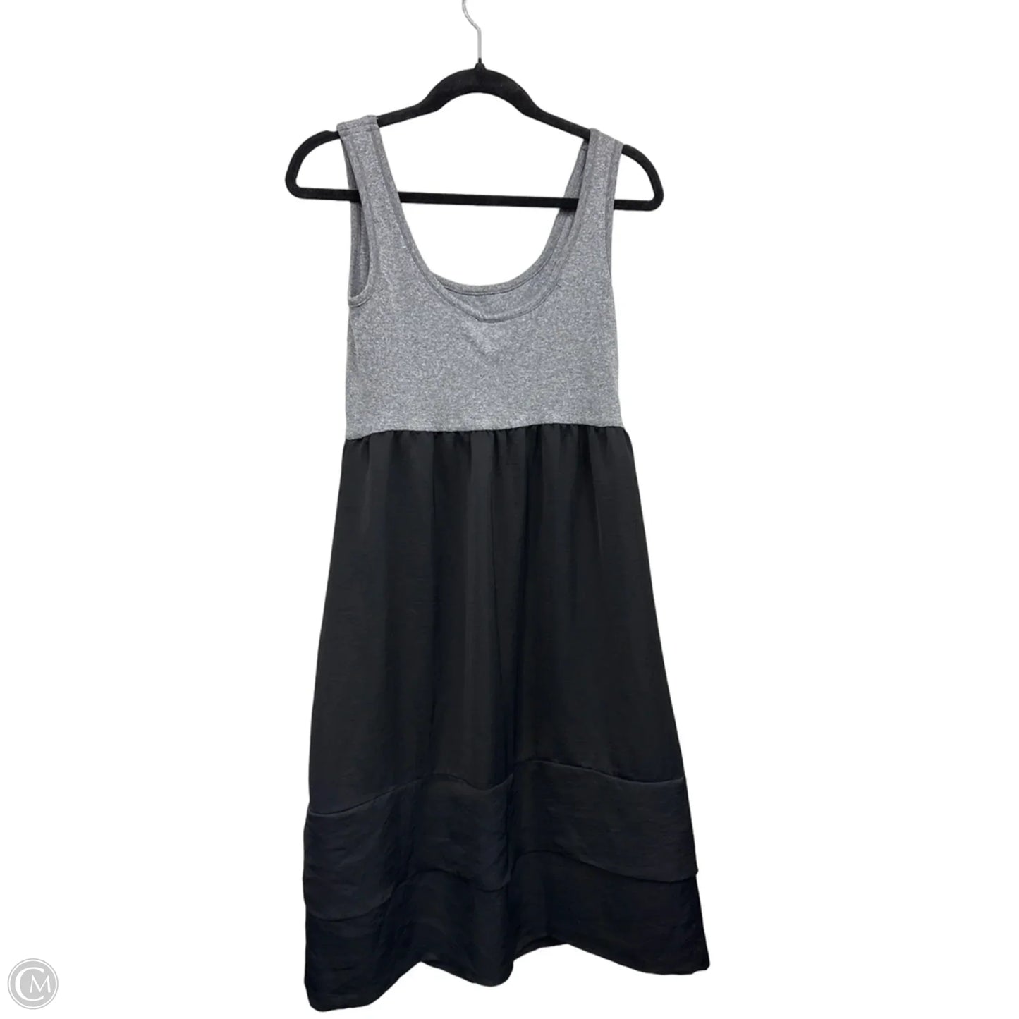 Dress Casual Midi By Massimo Dutti In Black & Grey, Size: M