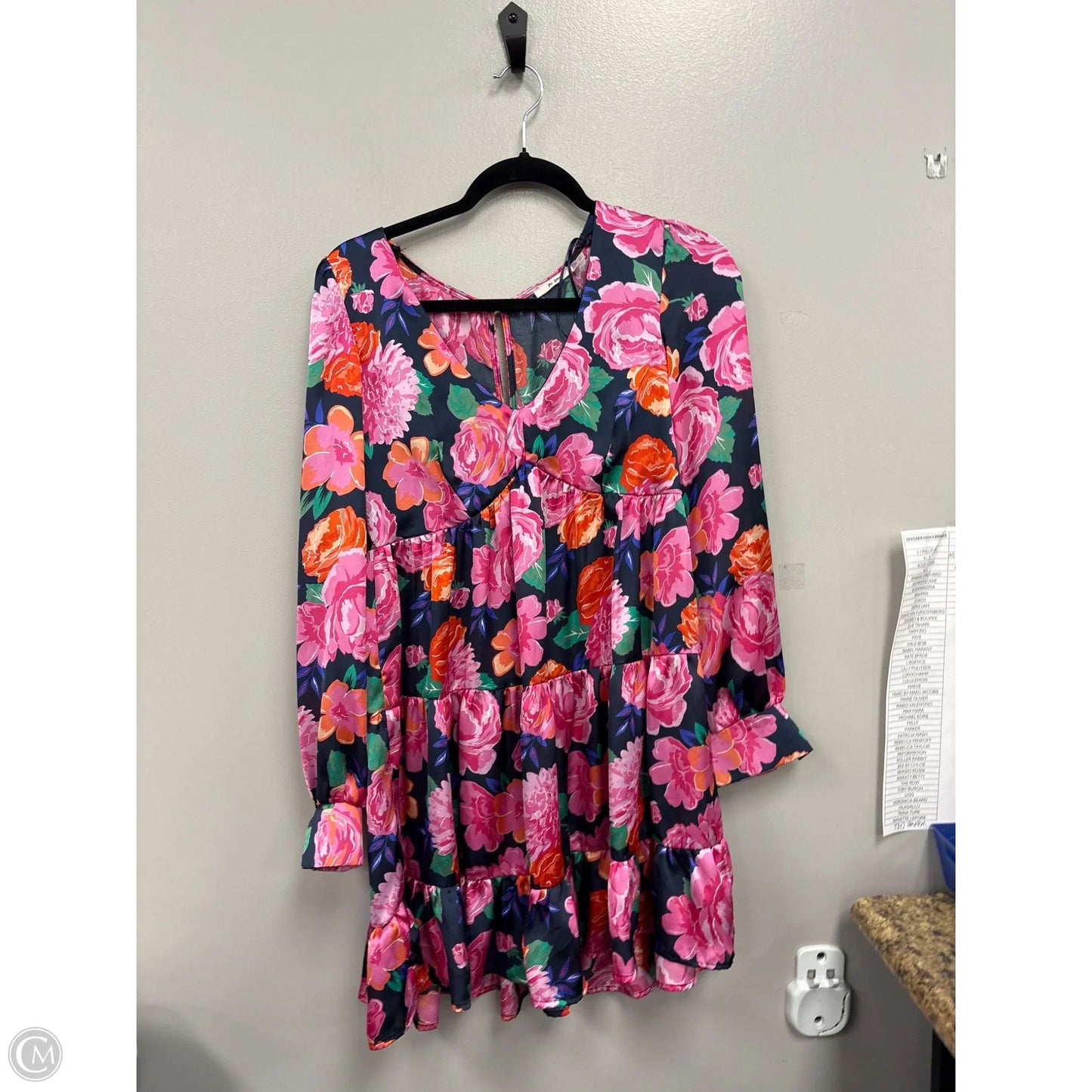 Dress Casual Short By Mi Ami In Floral Print, Size: M