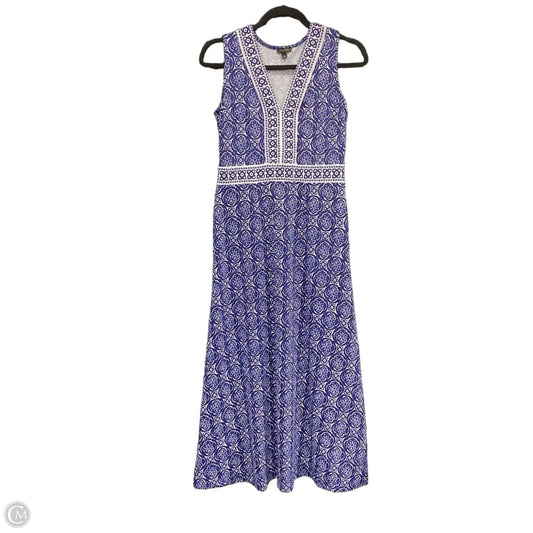 Dress Casual Maxi By Talbots In Blue & White, Size: Xs