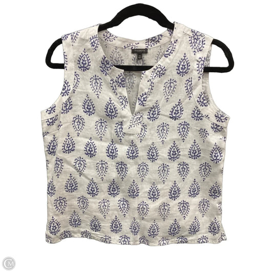 Top Sleeveless By Talbots In Blue & White, Size: Xs