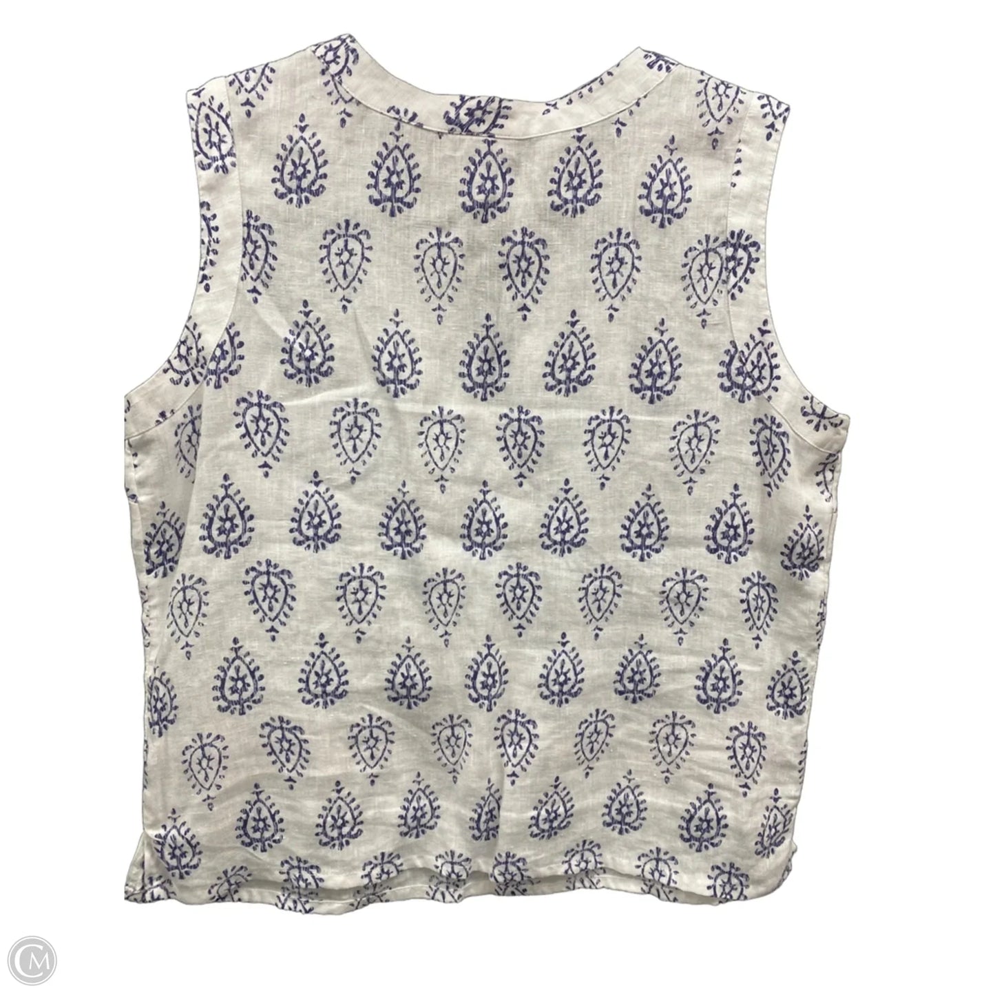 Top Sleeveless By Talbots In Blue & White, Size: Xs