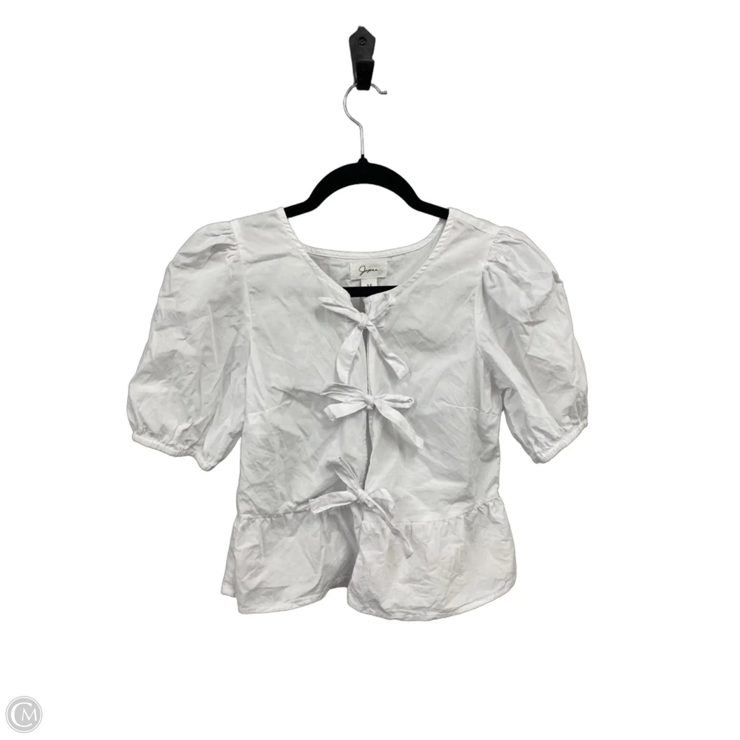 Top Short Sleeve By Japna In White, Size: M