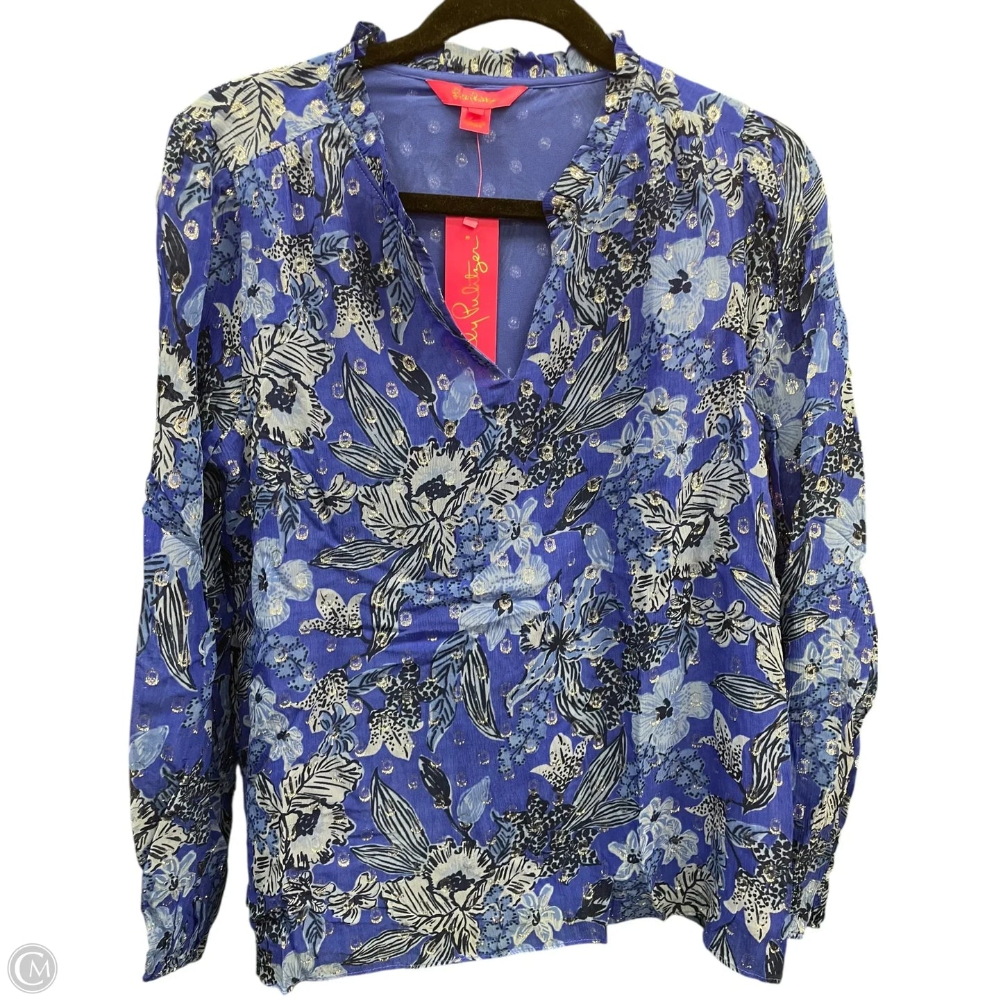 Blouse Designer By Lilly Pulitzer In Blue, Size: S