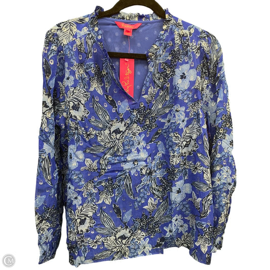 Blouse Designer By Lilly Pulitzer In Blue, Size: S