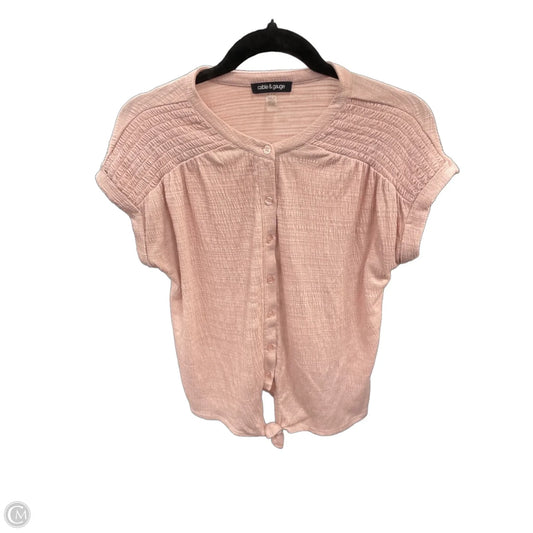 Top Short Sleeve By Cable And Gauge In Pink, Size: M