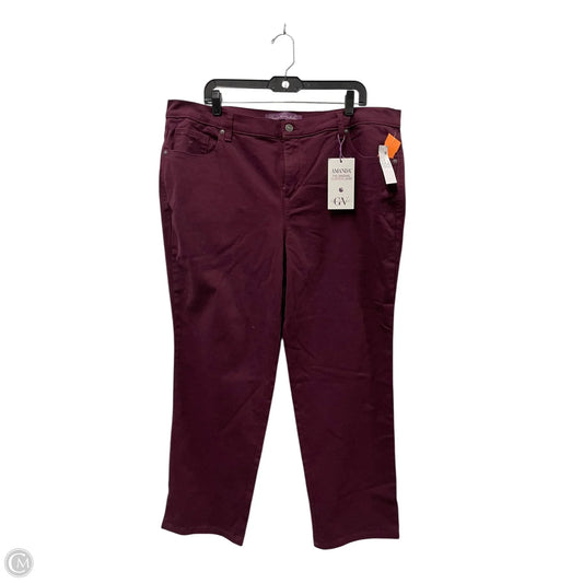 Jeans Straight By Gloria Vanderbilt In Maroon, Size: 18