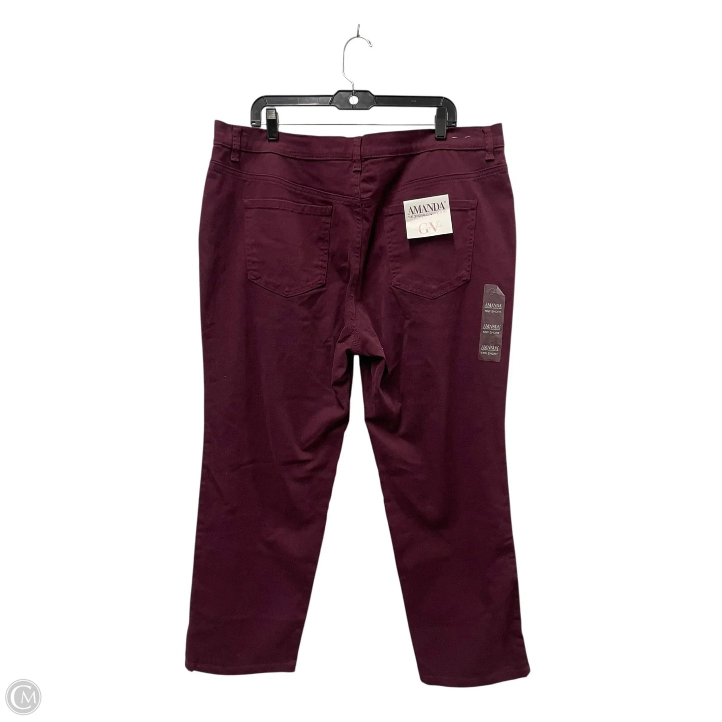 Jeans Straight By Gloria Vanderbilt In Maroon, Size: 18