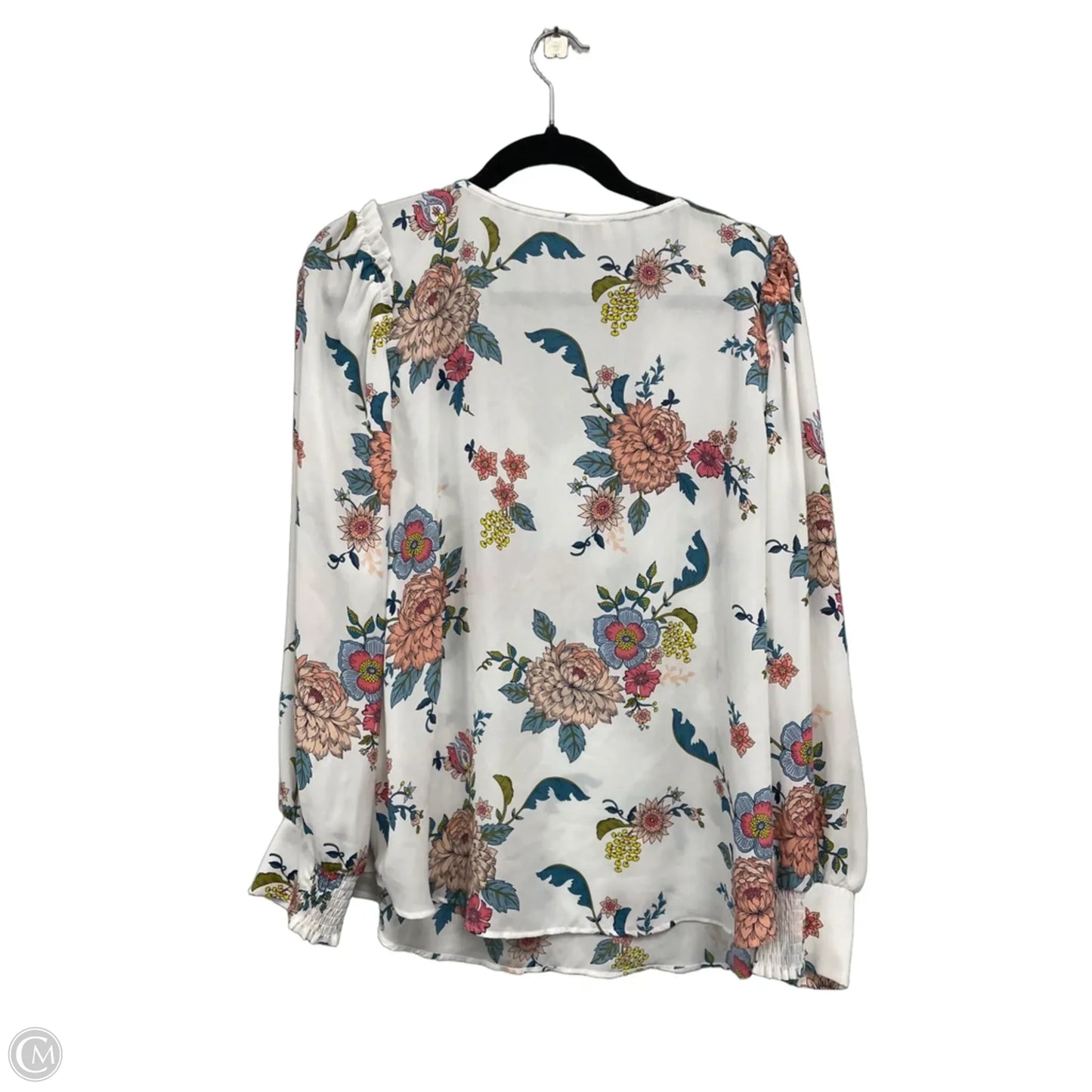Top Long Sleeve By Loft In Blue & White, Size: L