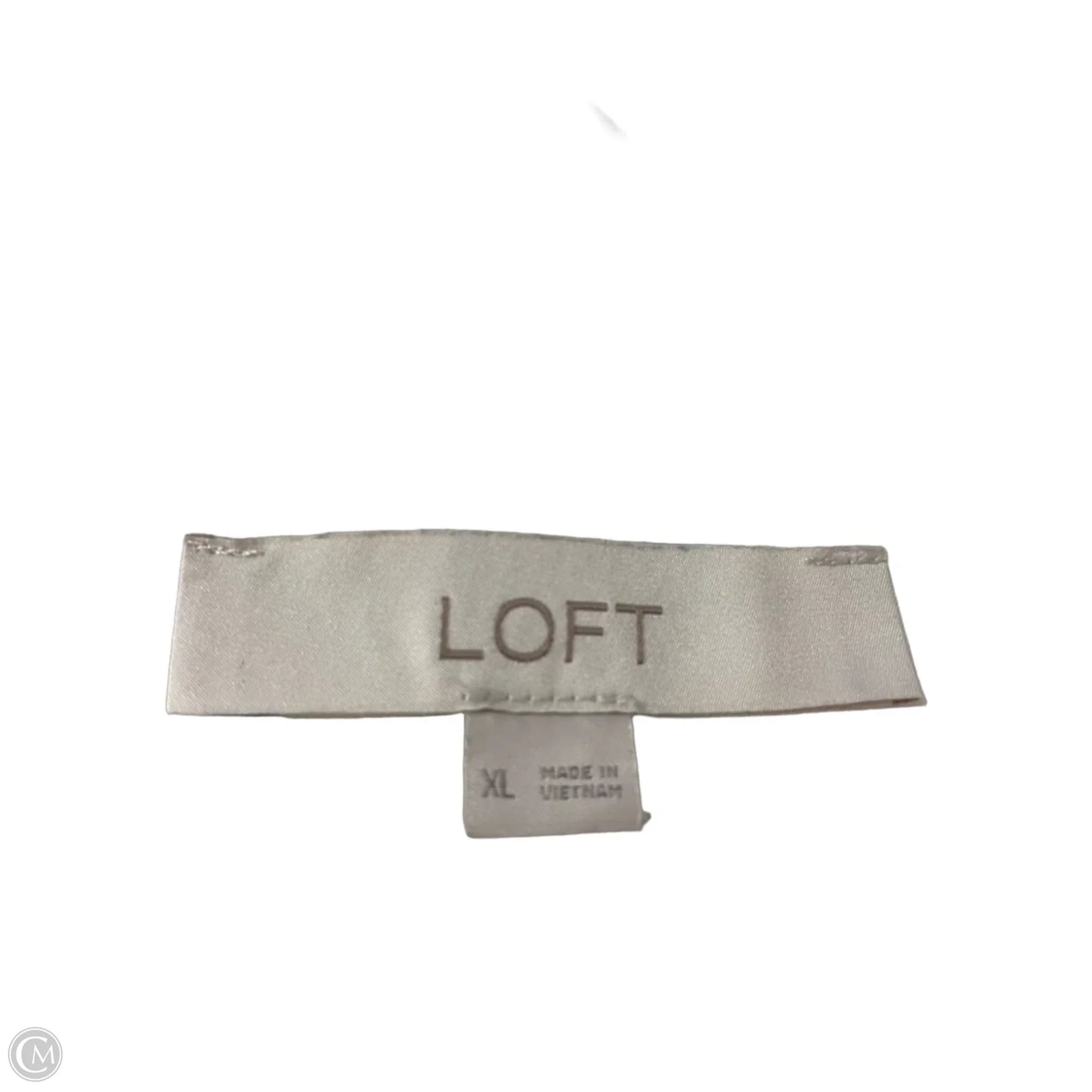Top Short Sleeve By Loft In Black & Cream, Size: Xl