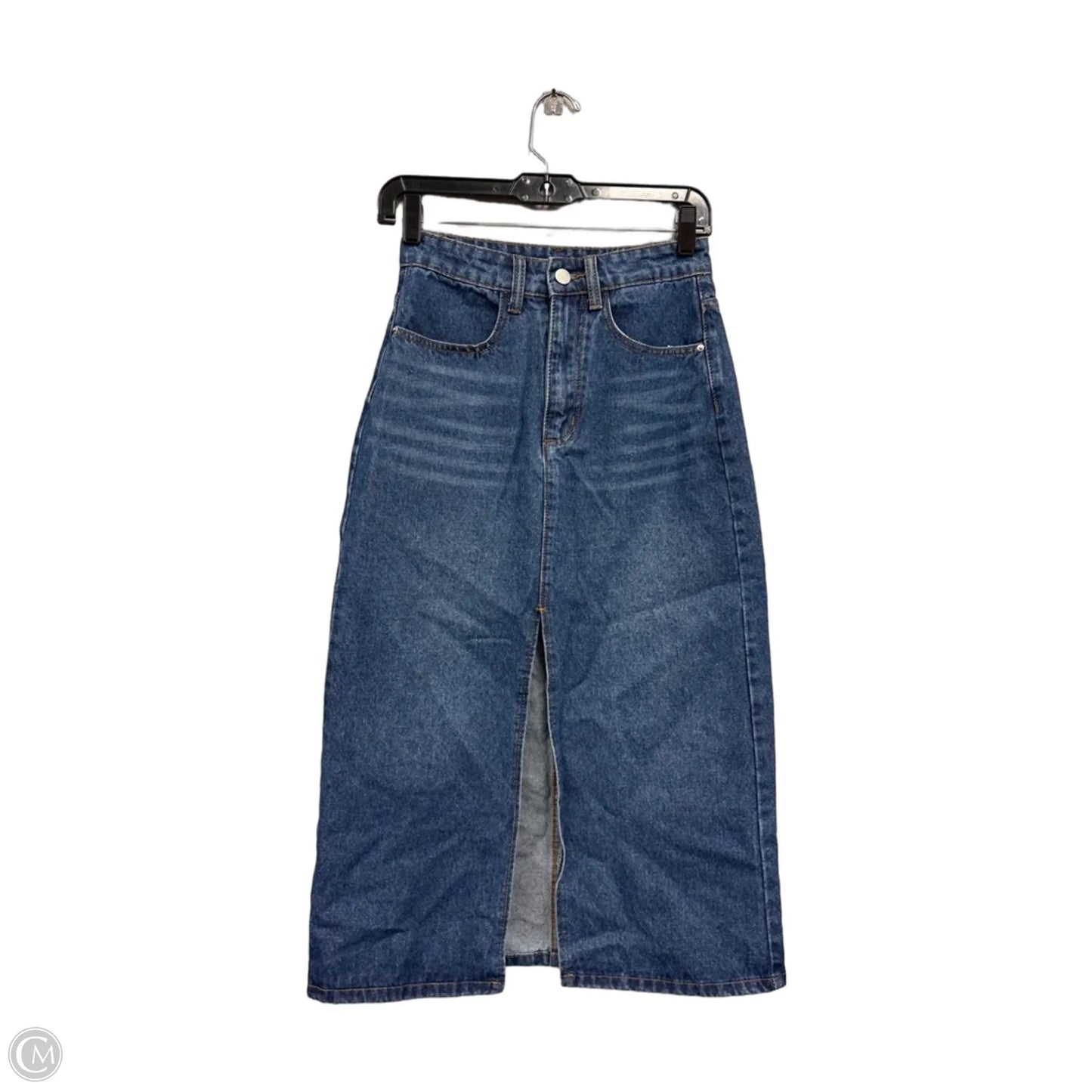 Skirt Midi By Shein In Blue Denim, Size: S