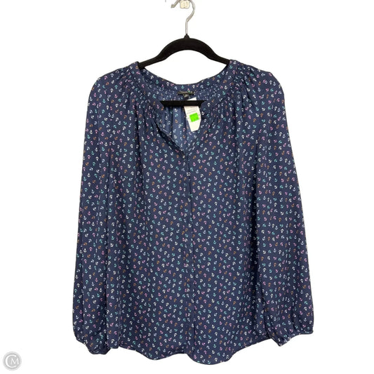 Top Long Sleeve By Talbots In Blue & Purple, Size: M