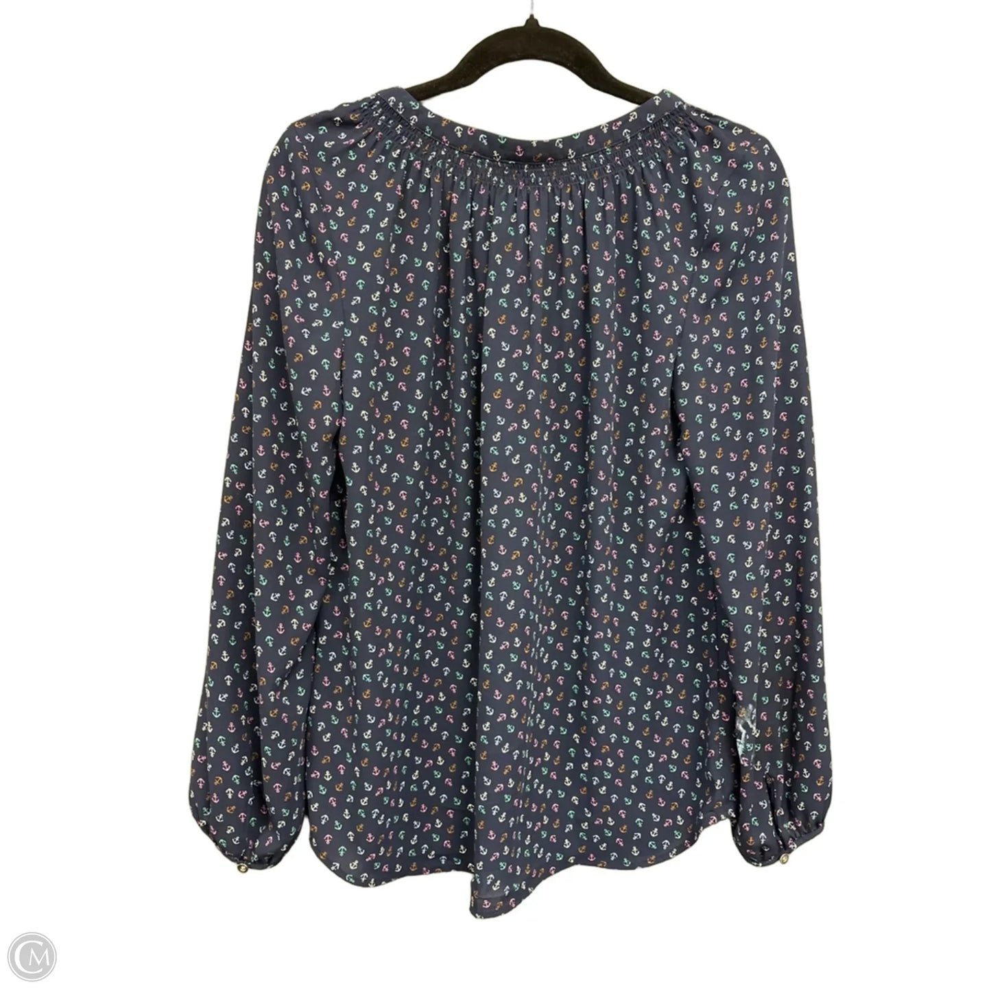Top Long Sleeve By Talbots In Blue & Purple, Size: M