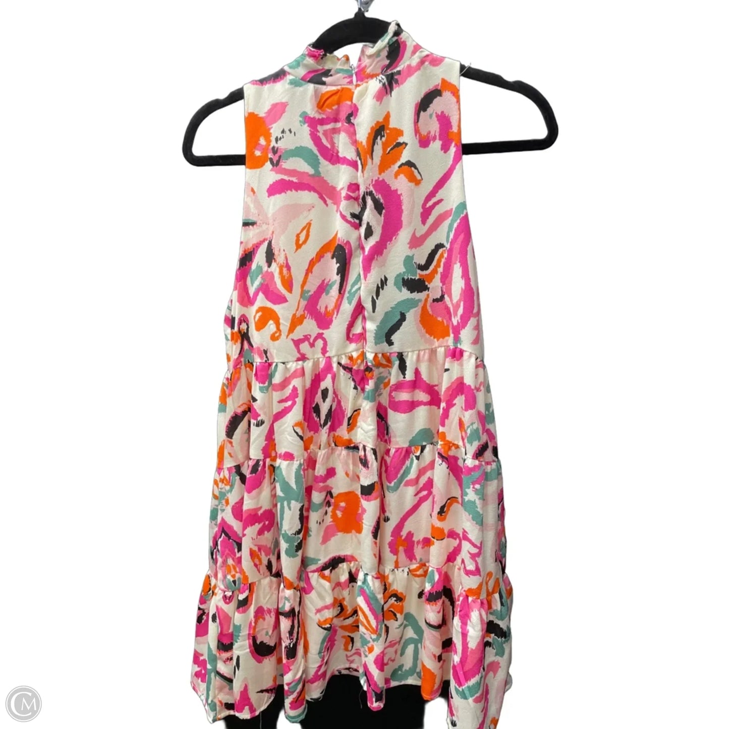 Dress Casual Short By Tcec In Orange & Pink, Size: S