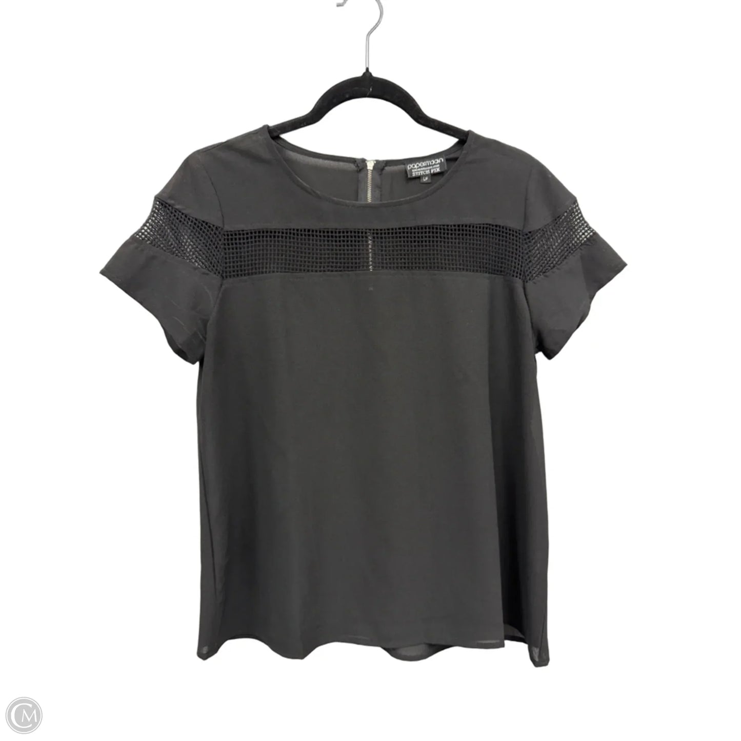 Top Short Sleeve By Papermoon In Black, Size: Lp