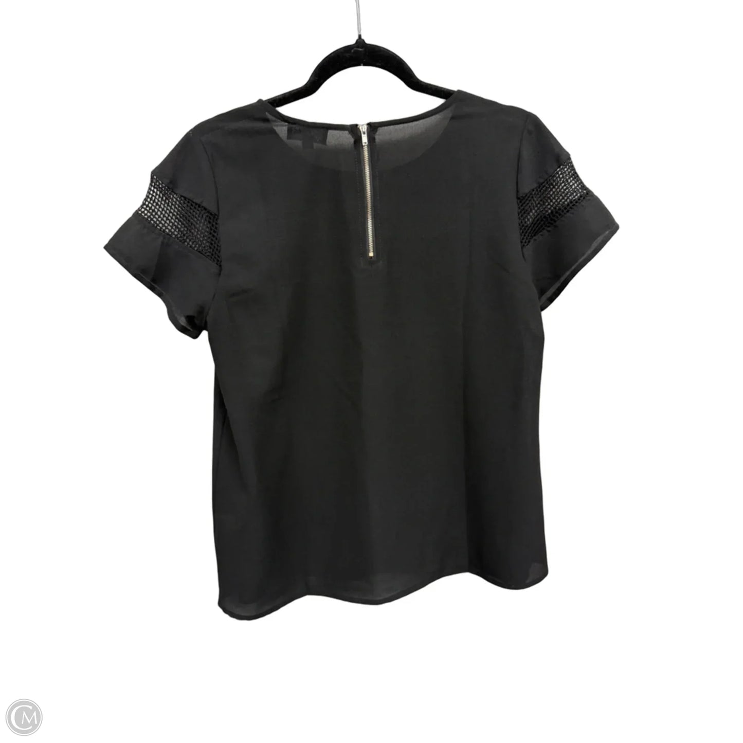 Top Short Sleeve By Papermoon In Black, Size: Lp