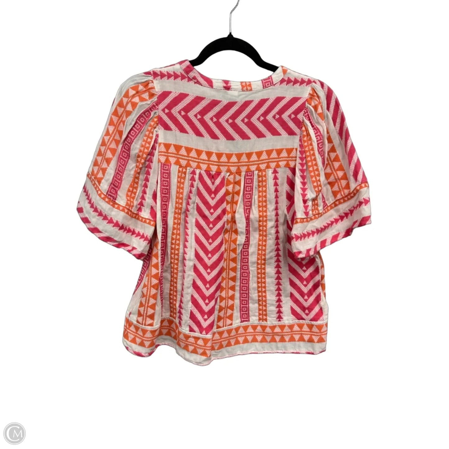 Top Short Sleeve By Old Navy In Pink & White, Size: S