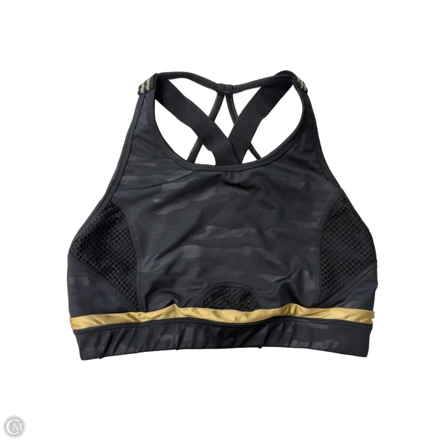 Athletic Bra By Sam Edelman In Black & Gold, Size: L