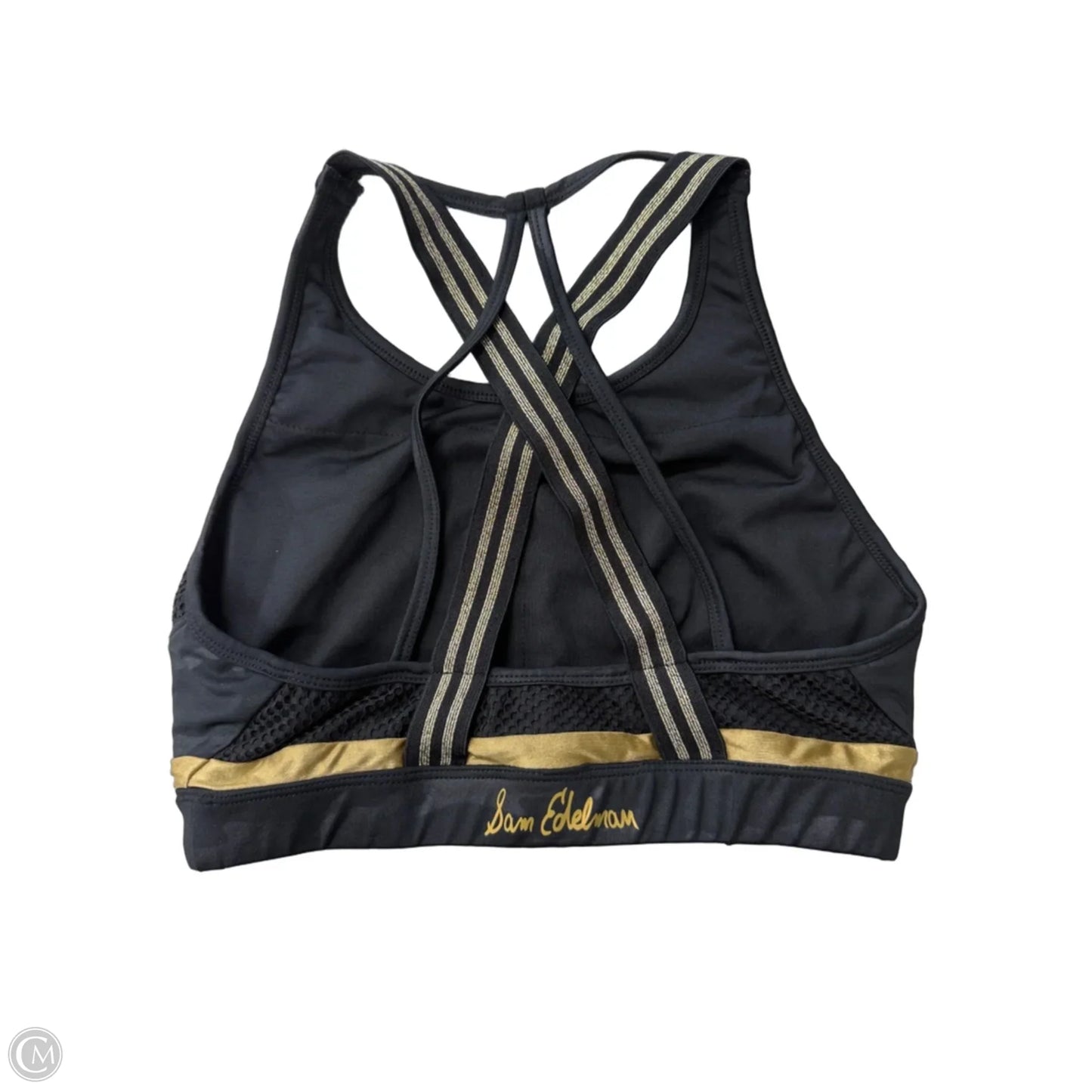 Athletic Bra By Sam Edelman In Black & Gold, Size: L