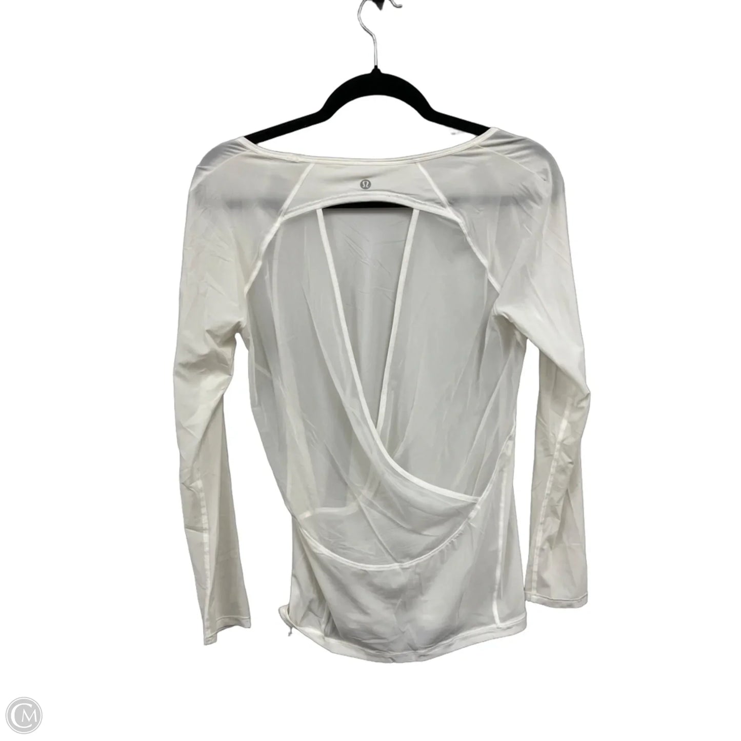 Athletic Top Long Sleeve Crewneck By Lululemon In White, Size: S