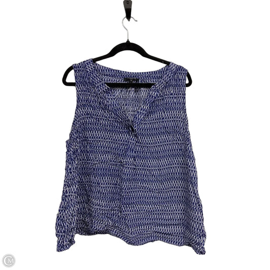 Top Sleeveless By Anne Carson In Blue, Size: 1x