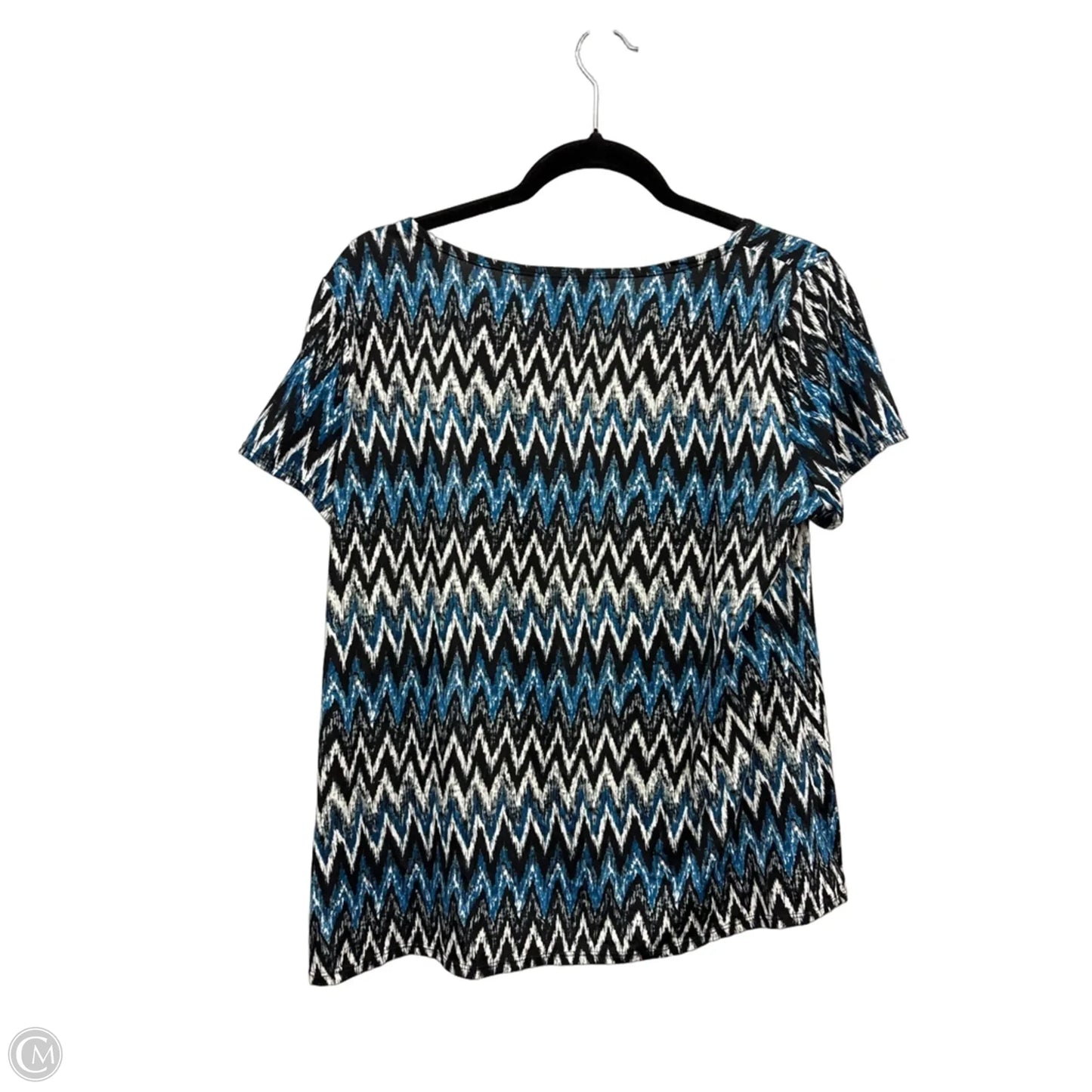 Top Short Sleeve By Notations In Black & Blue, Size: L