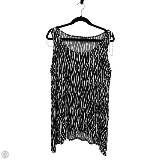 Top Sleeveless By Cynthia Rowley In Black & White, Size: 1x