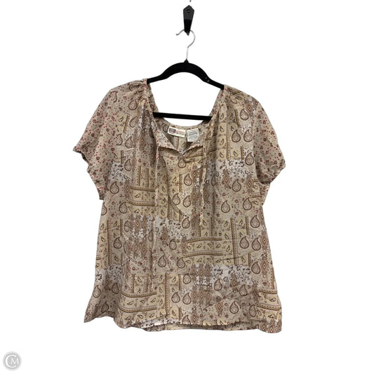 Top Short Sleeve By Faded Glory In Brown, Size: 3x
