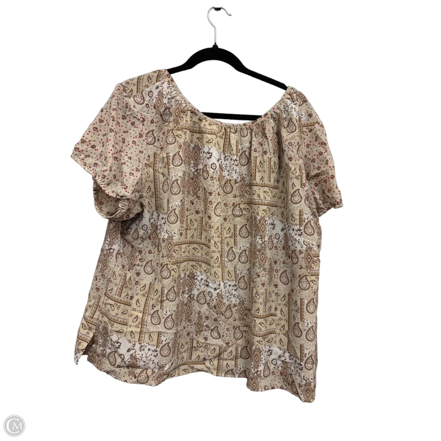 Top Short Sleeve By Faded Glory In Brown, Size: 3x
