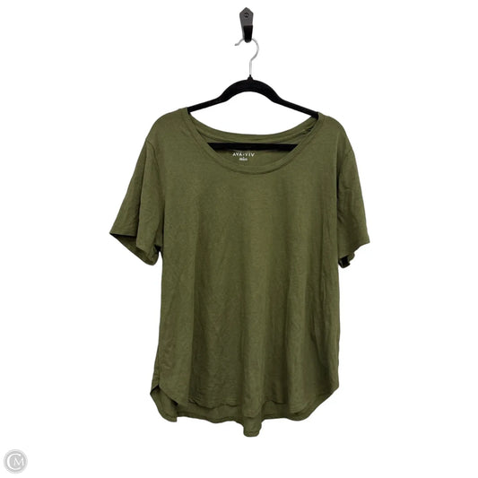 Top Short Sleeve By Ava & Viv In Green, Size: 1x