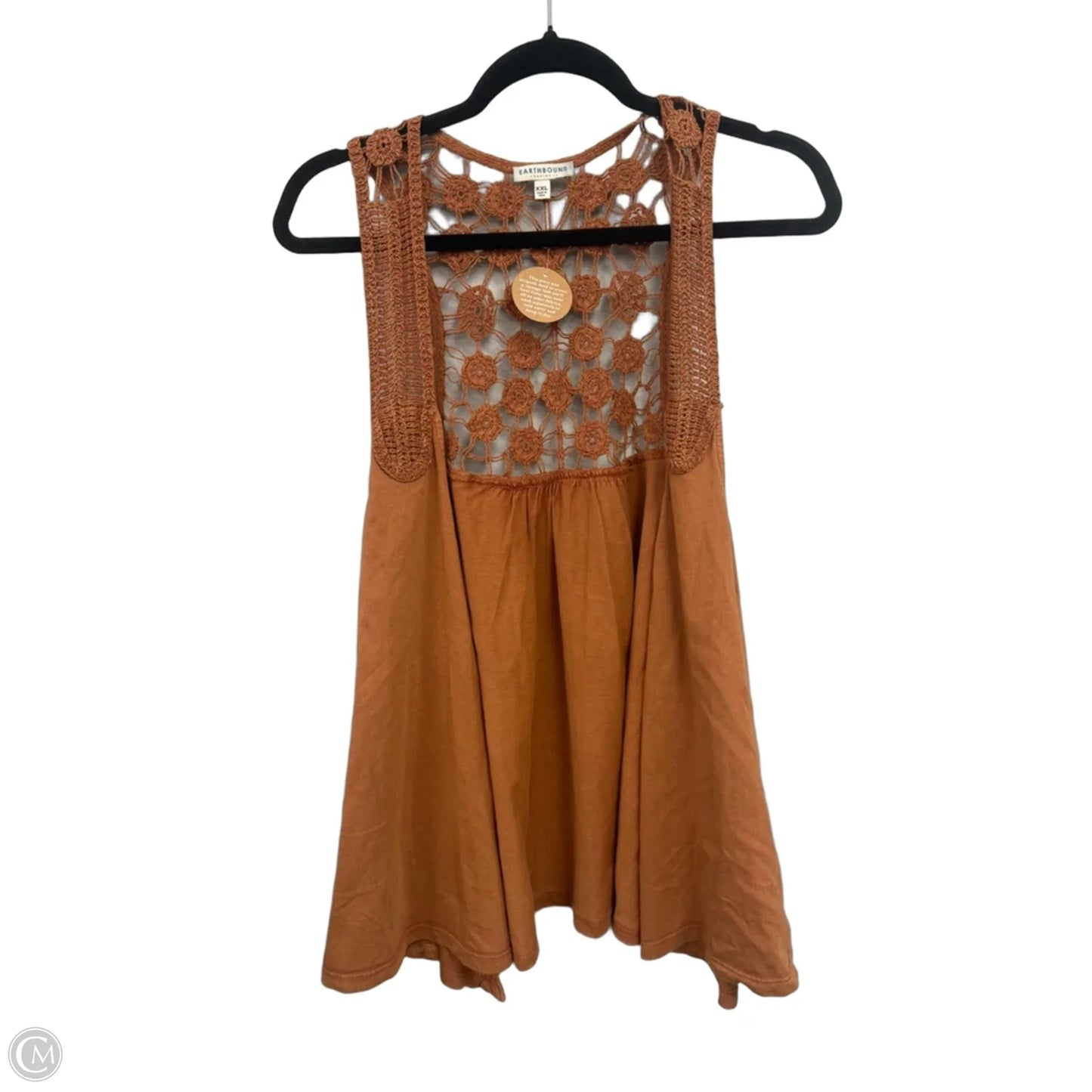 Top Sleeveless By Earthbound In Brown, Size: Xxl