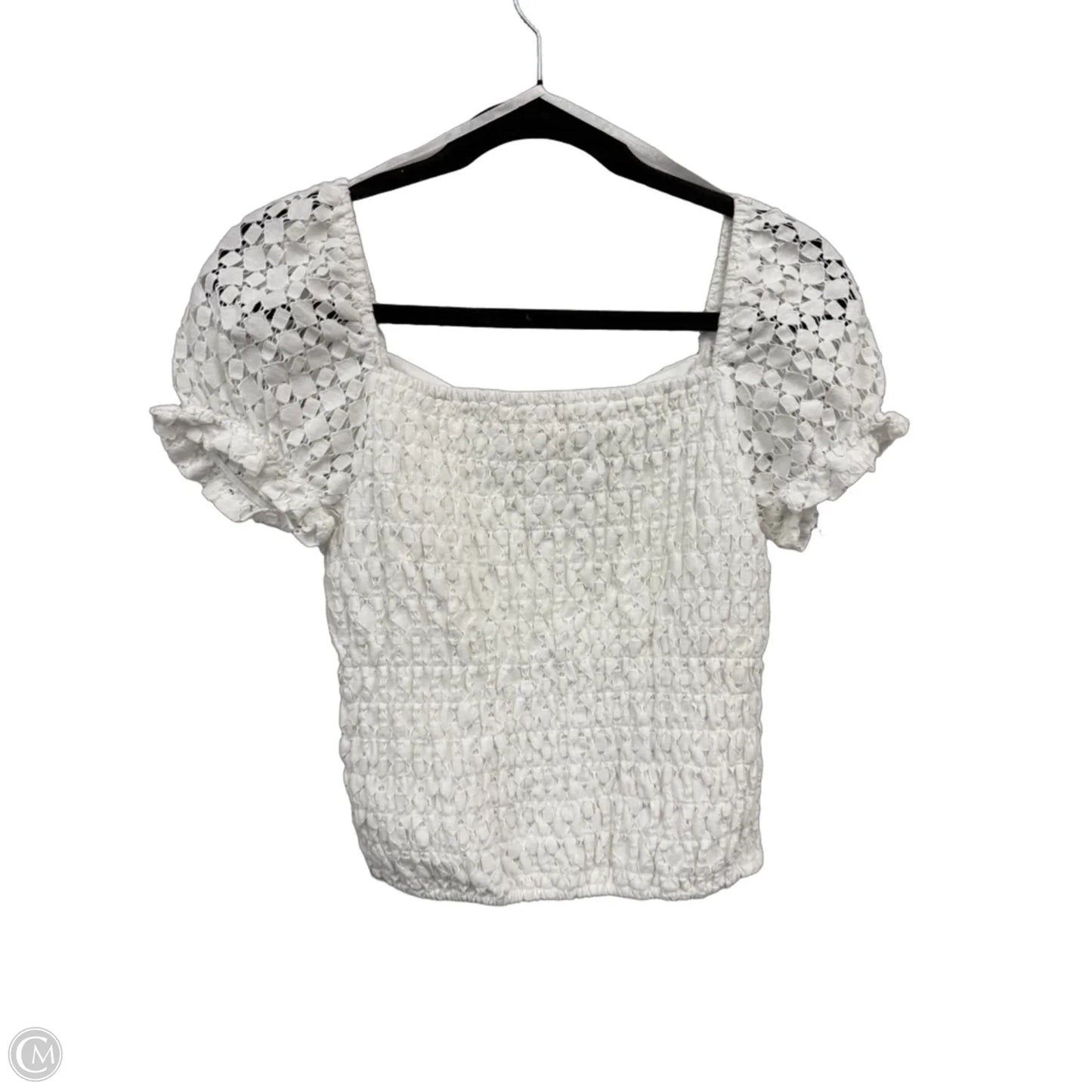 Top Short Sleeve By Monteau In White, Size: L