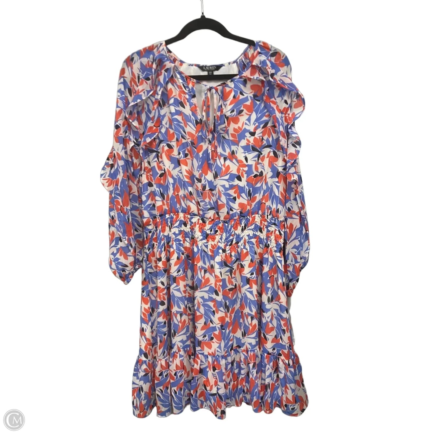 Dress Casual Midi By Lauren By Ralph Lauren In Geometric Pattern, Size: 14