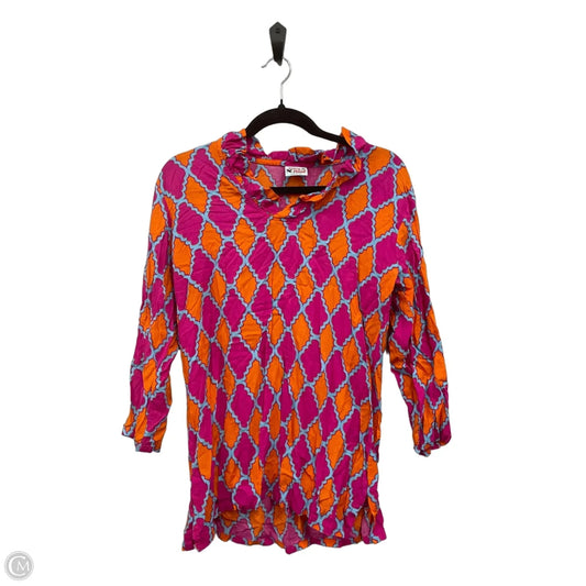 Top 3/4 Sleeve By Clothes Mentor In Geometric Pattern, Size: M