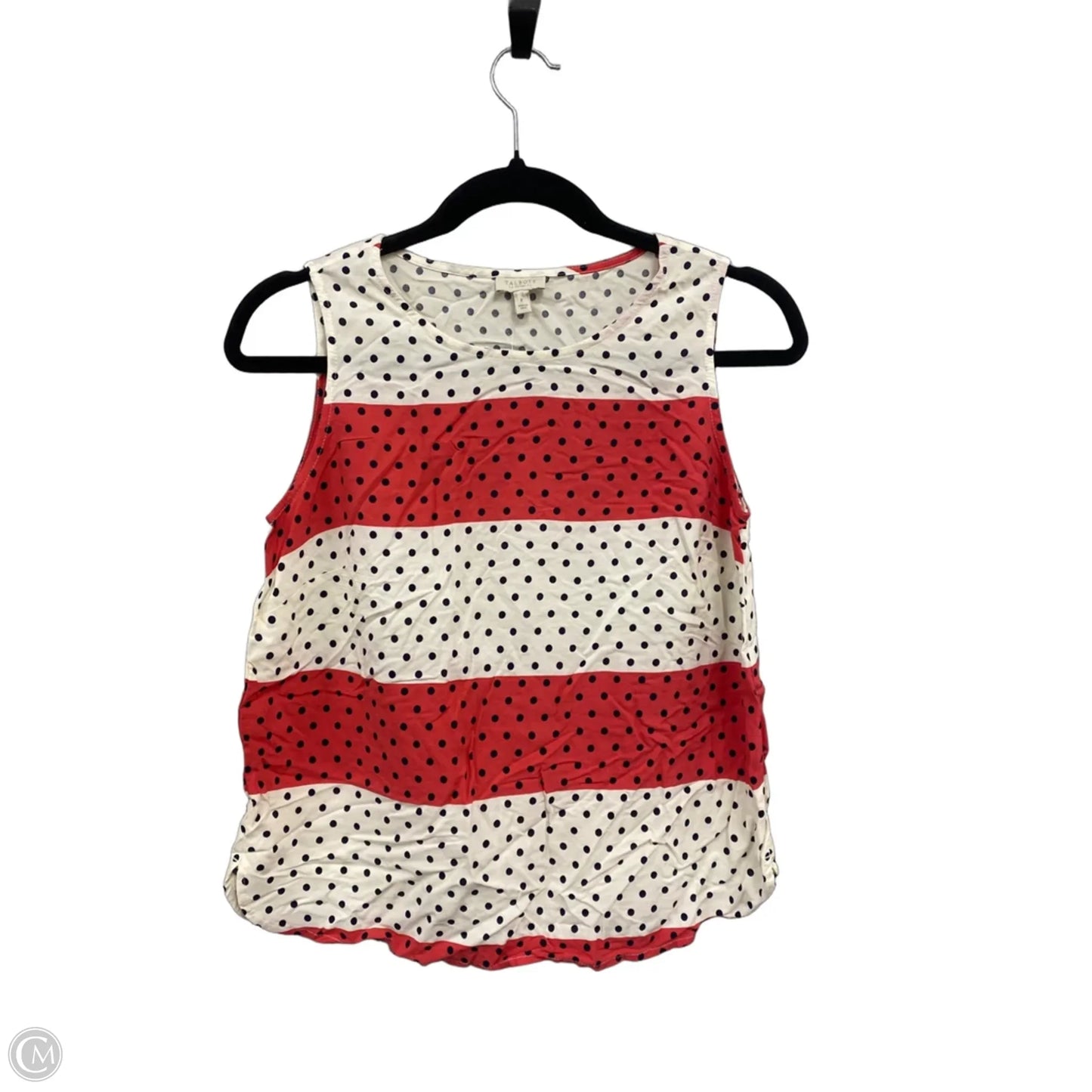 Top Sleeveless By Talbots In Cream & Red, Size: Sp