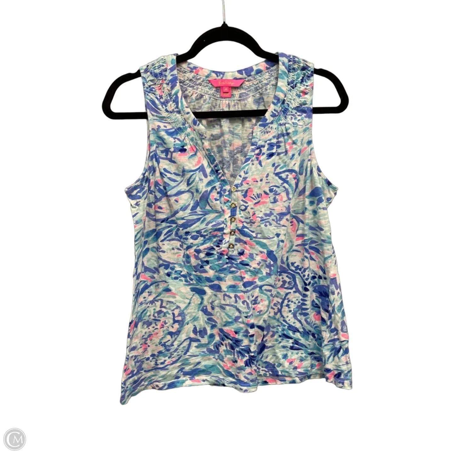 Top Sleeveless Designer By Lilly Pulitzer In Blue & Purple, Size: M