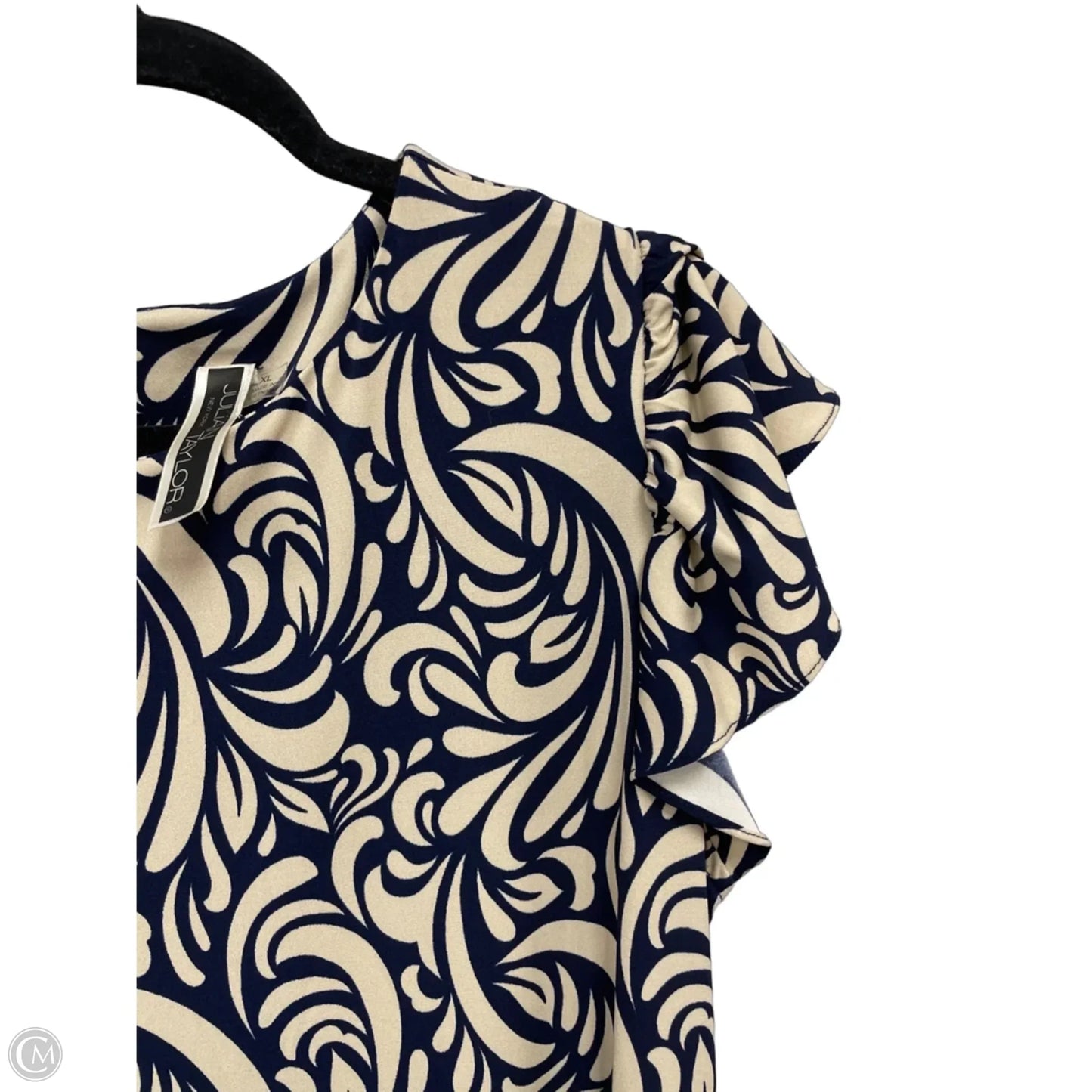 Dress Casual Short By Julian Taylor In Blue & Tan, Size: Xl