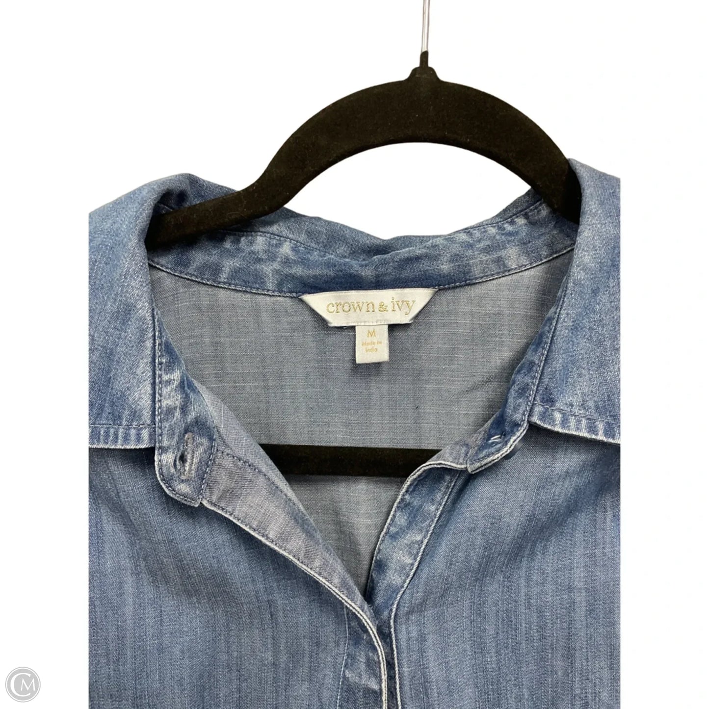 Dress Casual Short By Crown And Ivy In Blue Denim, Size: M