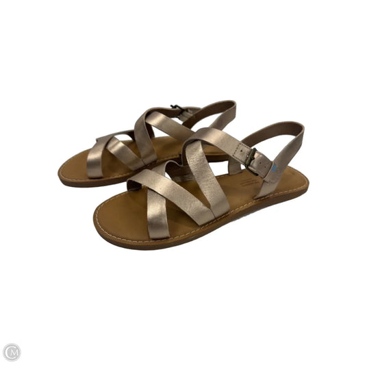 Sandals Flats By Toms In Bronze, Size: 7.5
