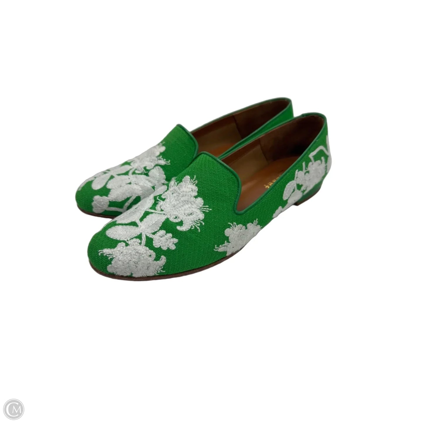 Shoes Flats By Clothes Mentor In Green & White, Size: 8.5