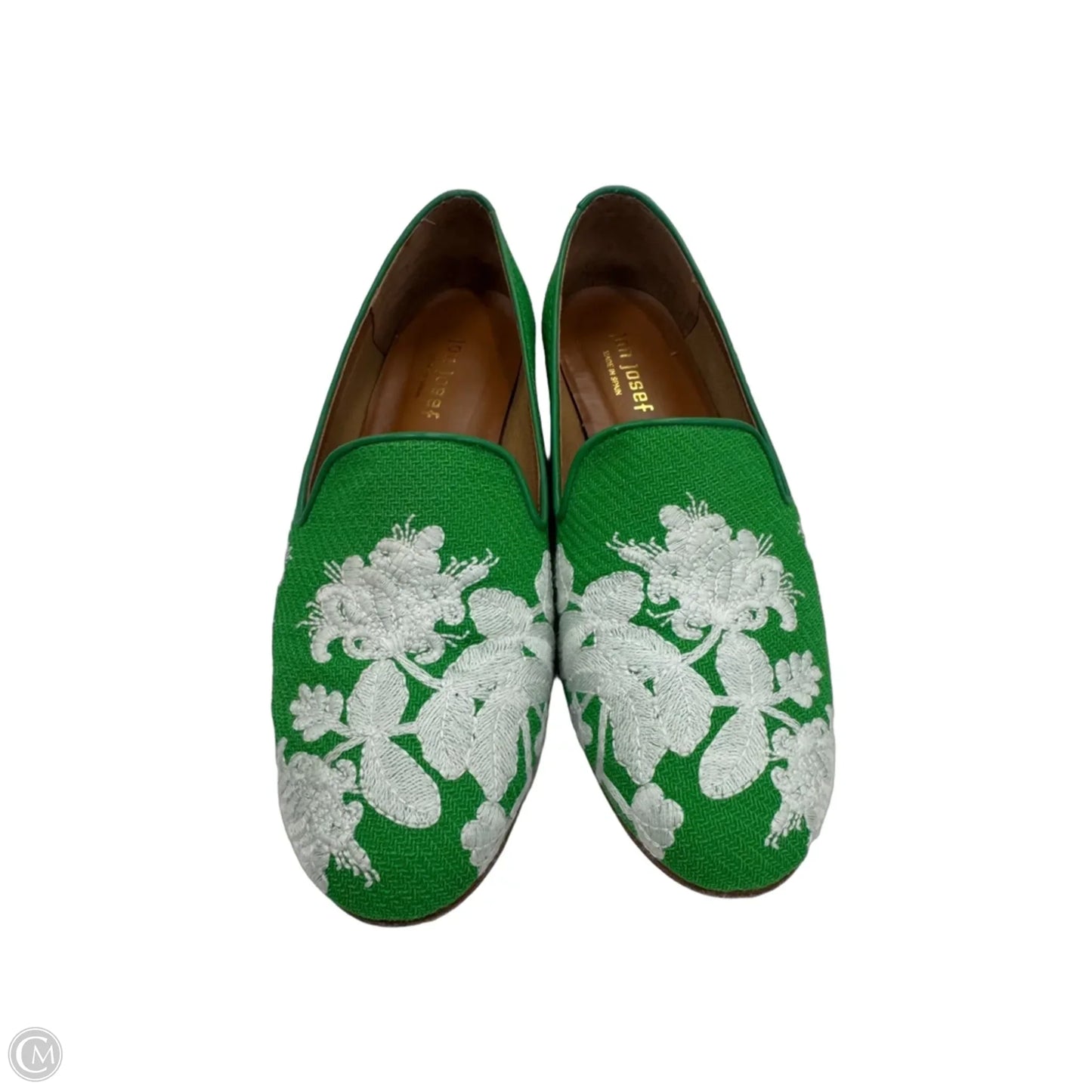 Shoes Flats By Clothes Mentor In Green & White, Size: 8.5