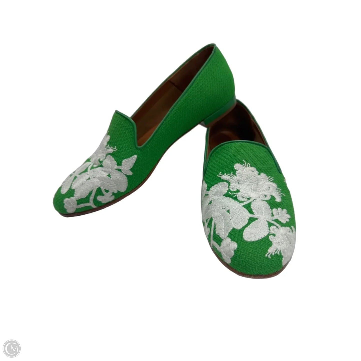 Shoes Flats By Clothes Mentor In Green & White, Size: 8.5