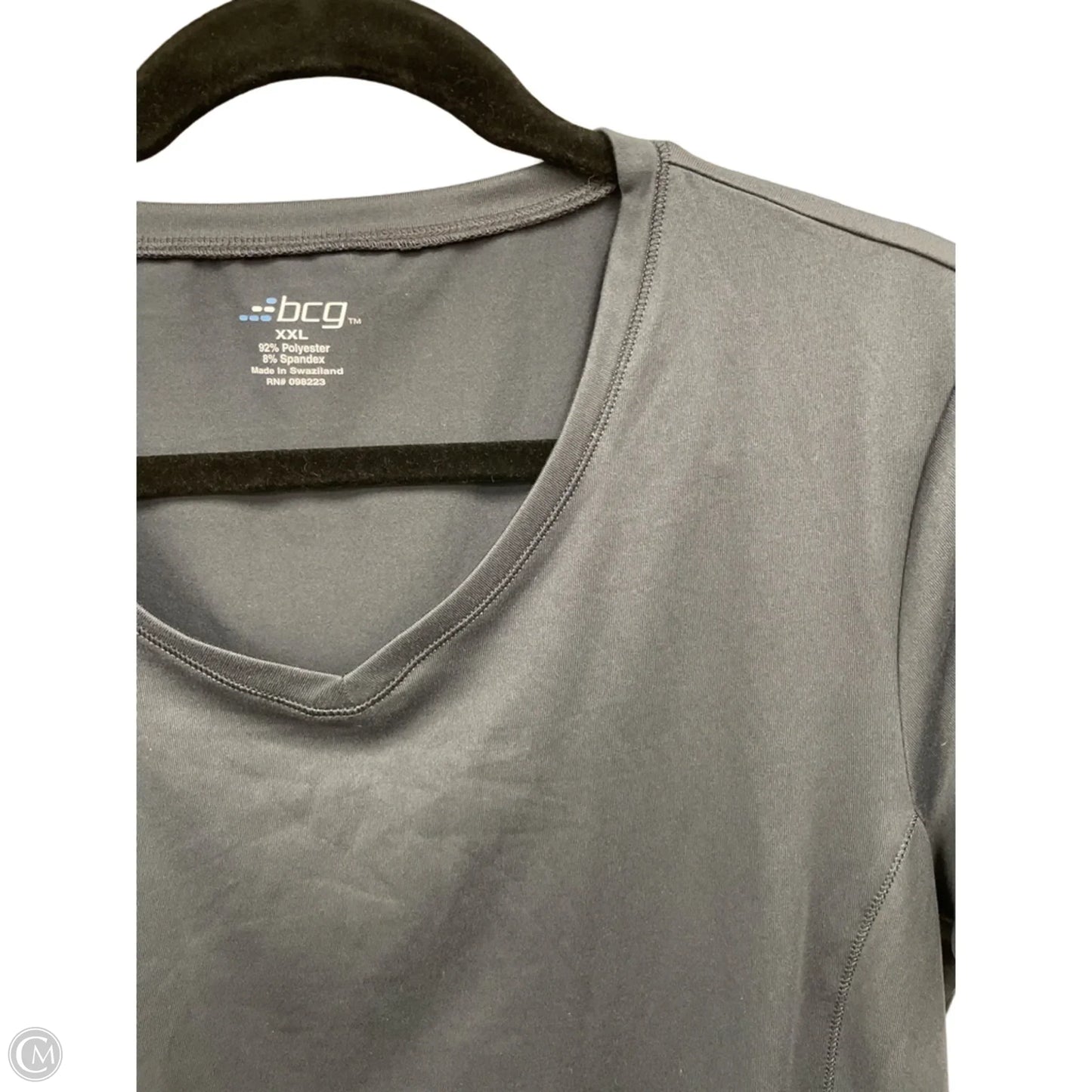 Athletic Top Short Sleeve By Bcg In Grey, Size: Xxl