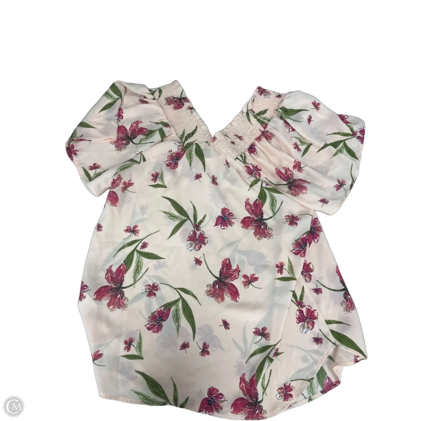 Top Short Sleeve By Pleione In Floral Print, Size: S