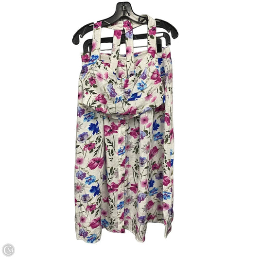 Skirt Set 2pc By Haute Monde In Purple & White, Size: L