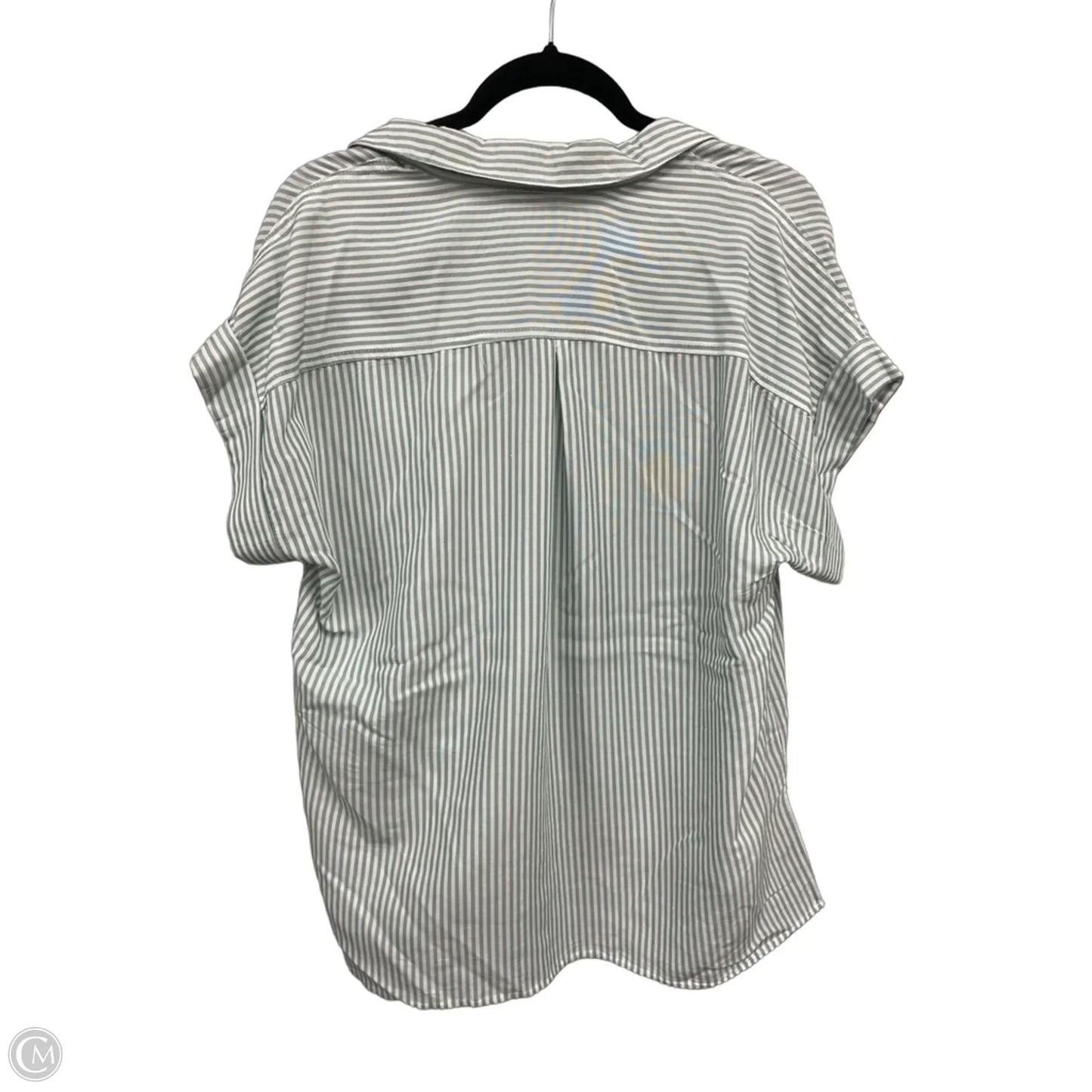 Top Short Sleeve By Velvet Heart In Green & White, Size: L