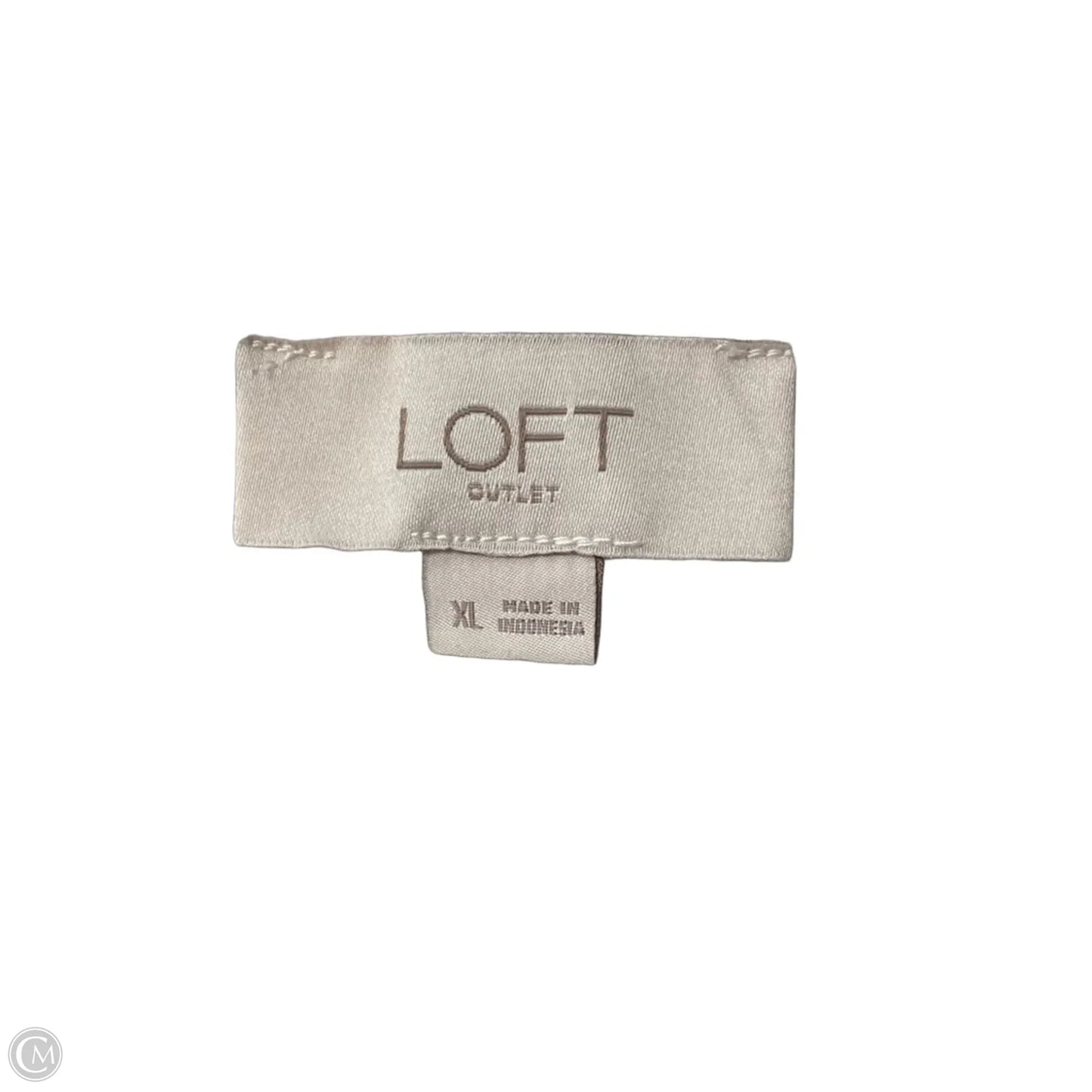 Top Short Sleeve By Loft In Blue & Cream, Size: Xl
