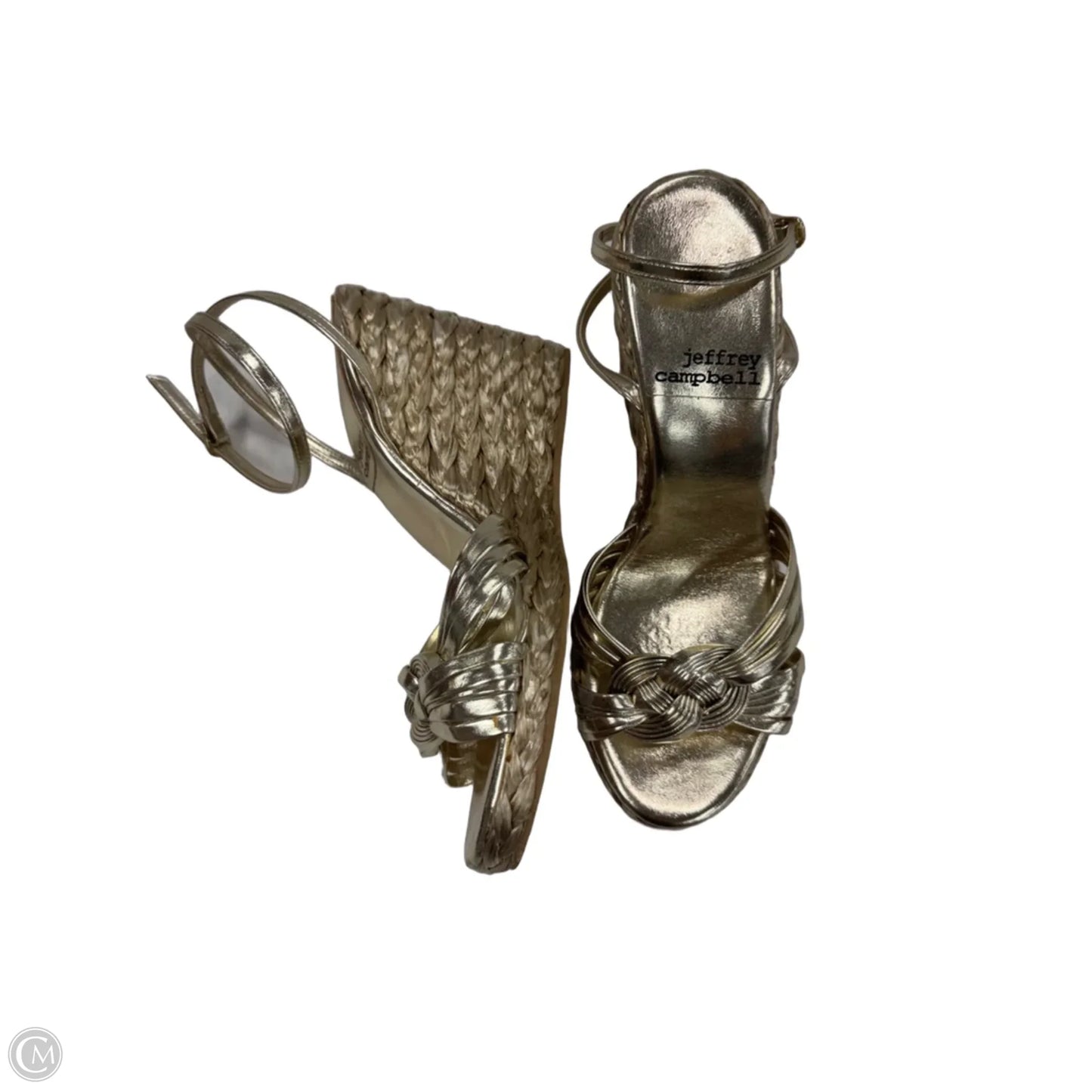 Shoes Heels Wedge By Jeffrey Campbell In Gold, Size: 8